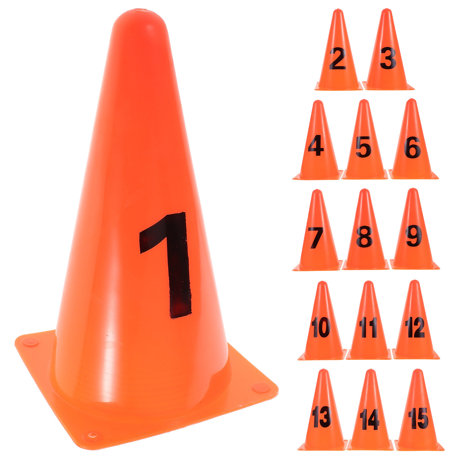 Football Training Cone - 15Pcs Numbered Cones Soft Plastic Training