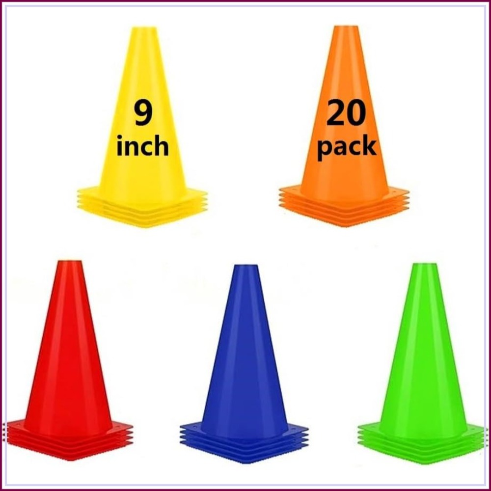 Football Training Cone - 9 Inch Soccer Cones (20 Pack),