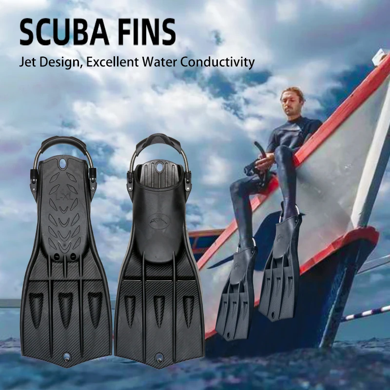 Swim Fin Short Blade - Professional Scuba Diving Snorkel Fins Adjustable