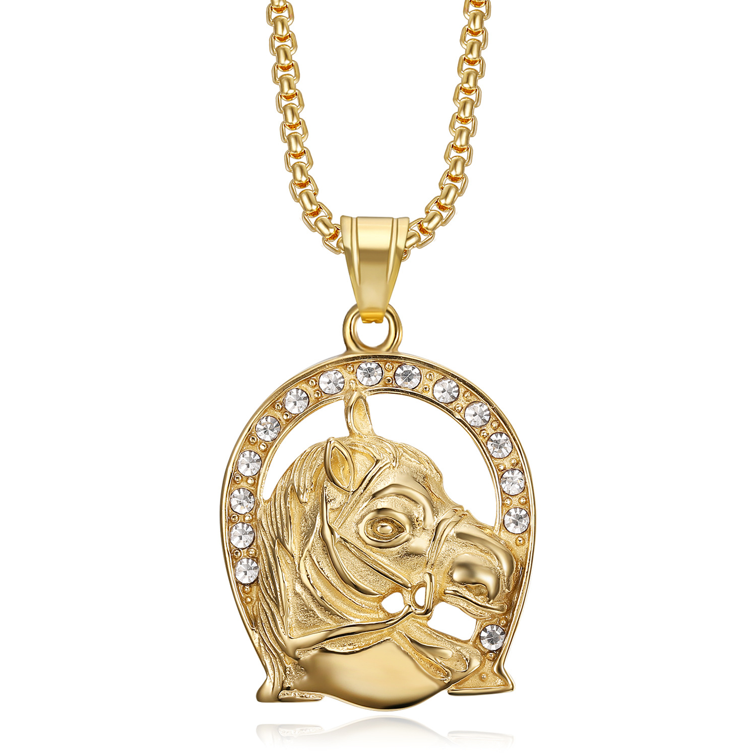 Punk Horse Head Pendants Male  - đánh giá và giá Horseshoe Game Set