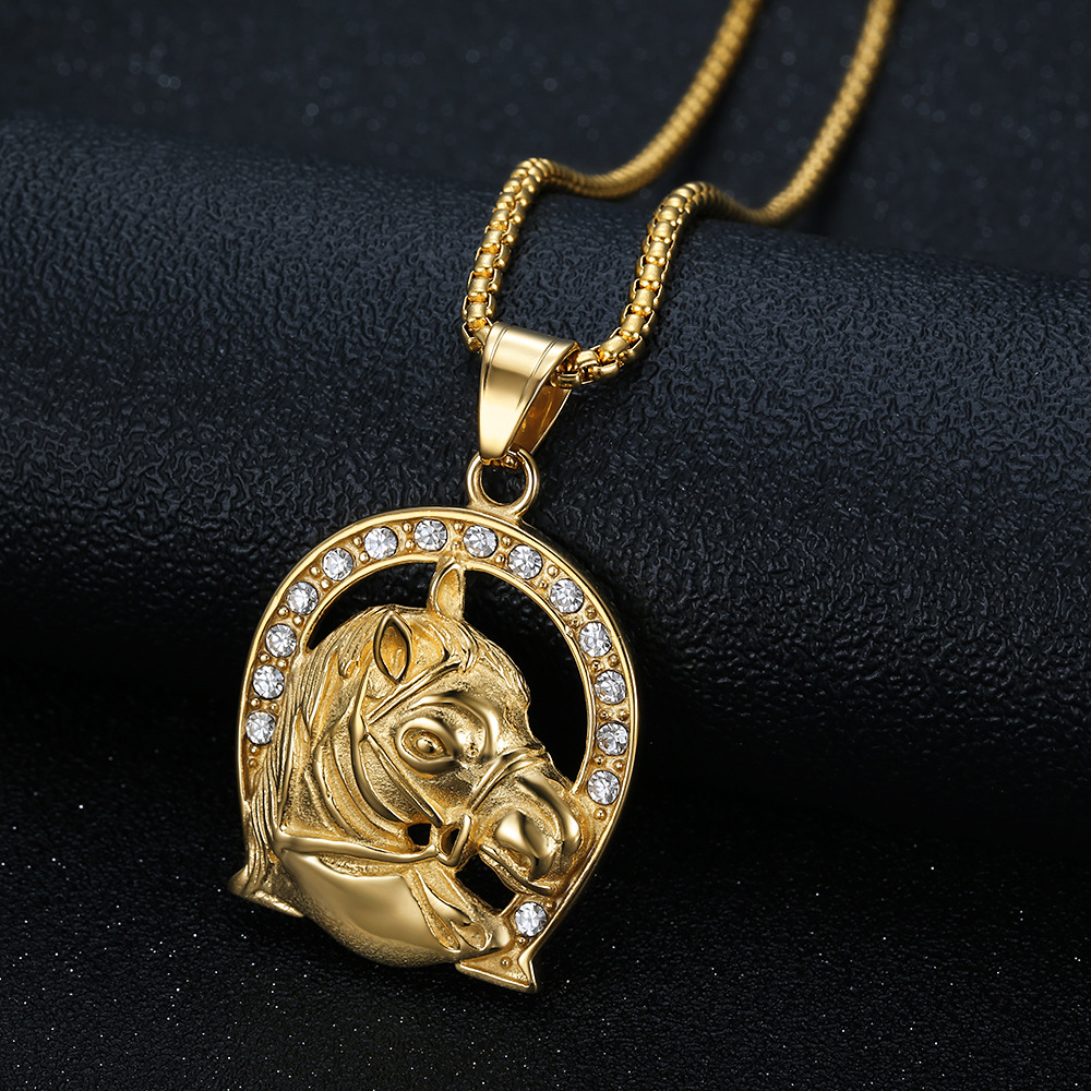 Punk Horse Head Pendants Male  - đánh giá và giá Horseshoe Game Set