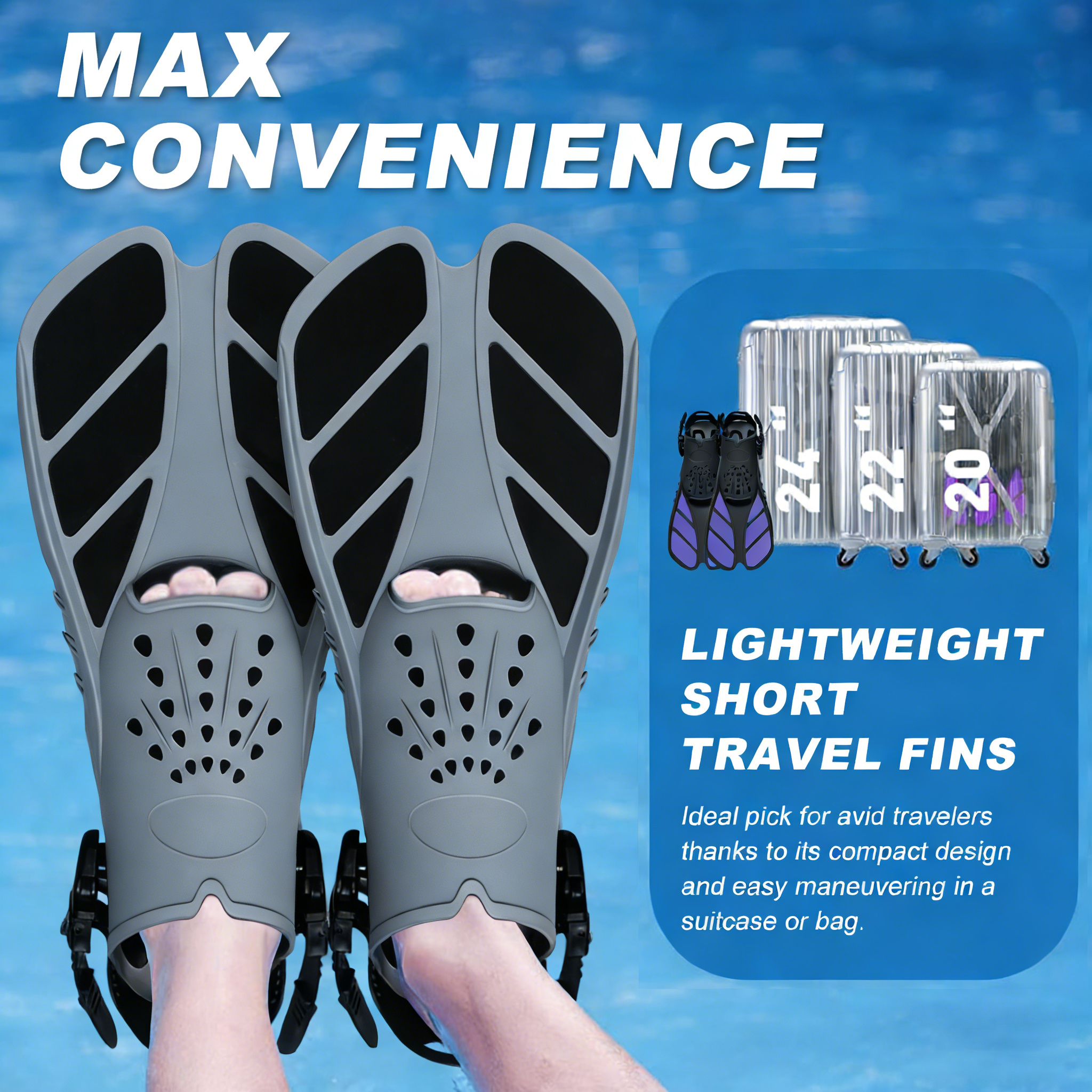 Snorkel Fins Adjustable Buckle - đánh giá và giá Swim Fin Short Blade