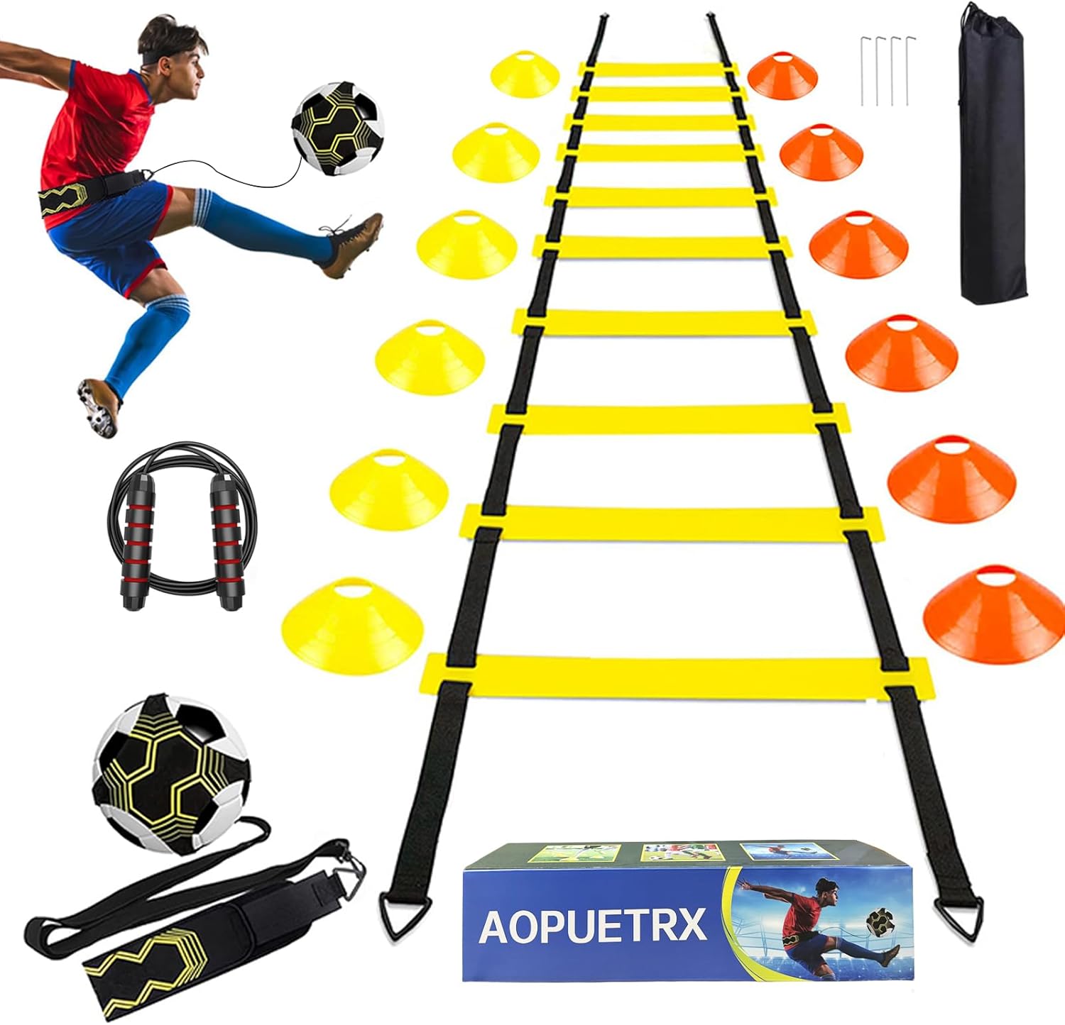 Agility Training Set with 20ft - đánh giá và giá Football Training Cone