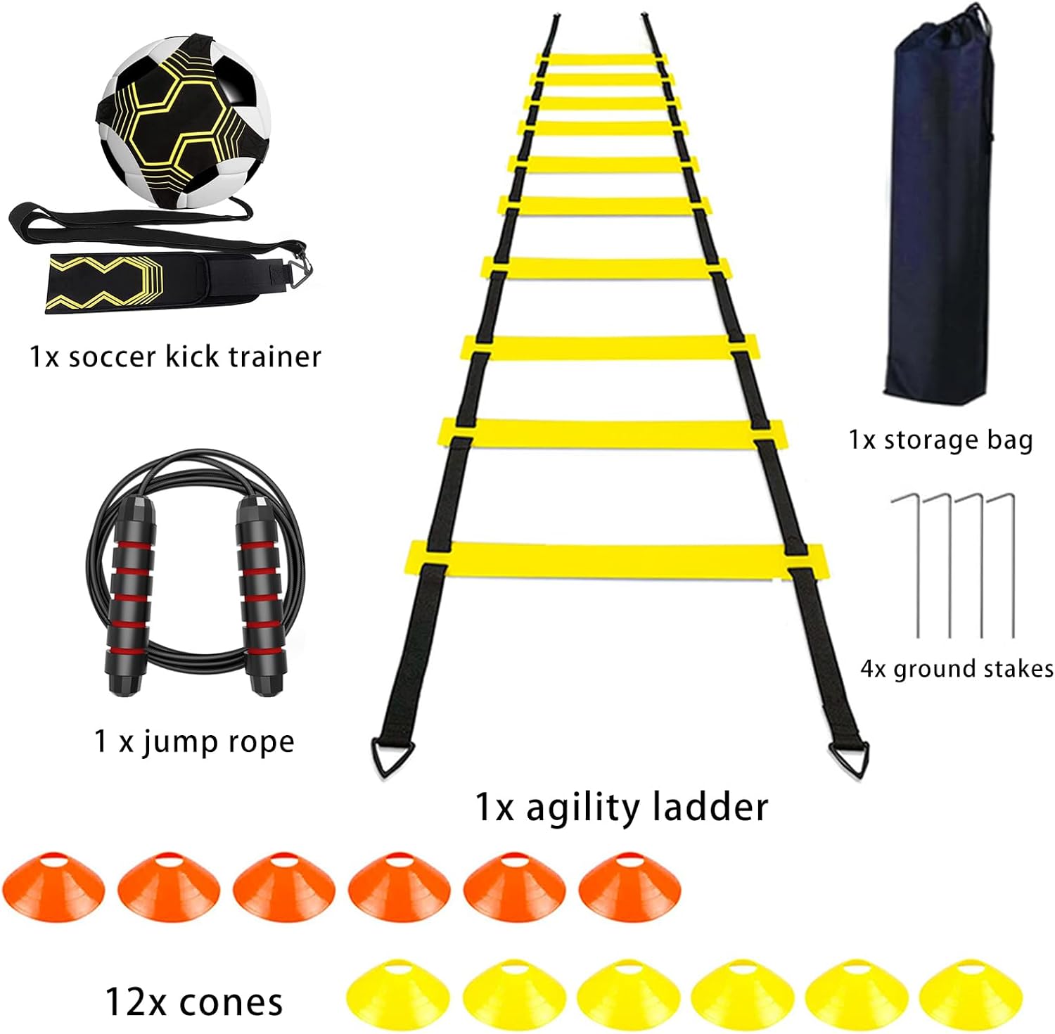 Agility Training Set with 20ft - đánh giá và giá Football Training Cone